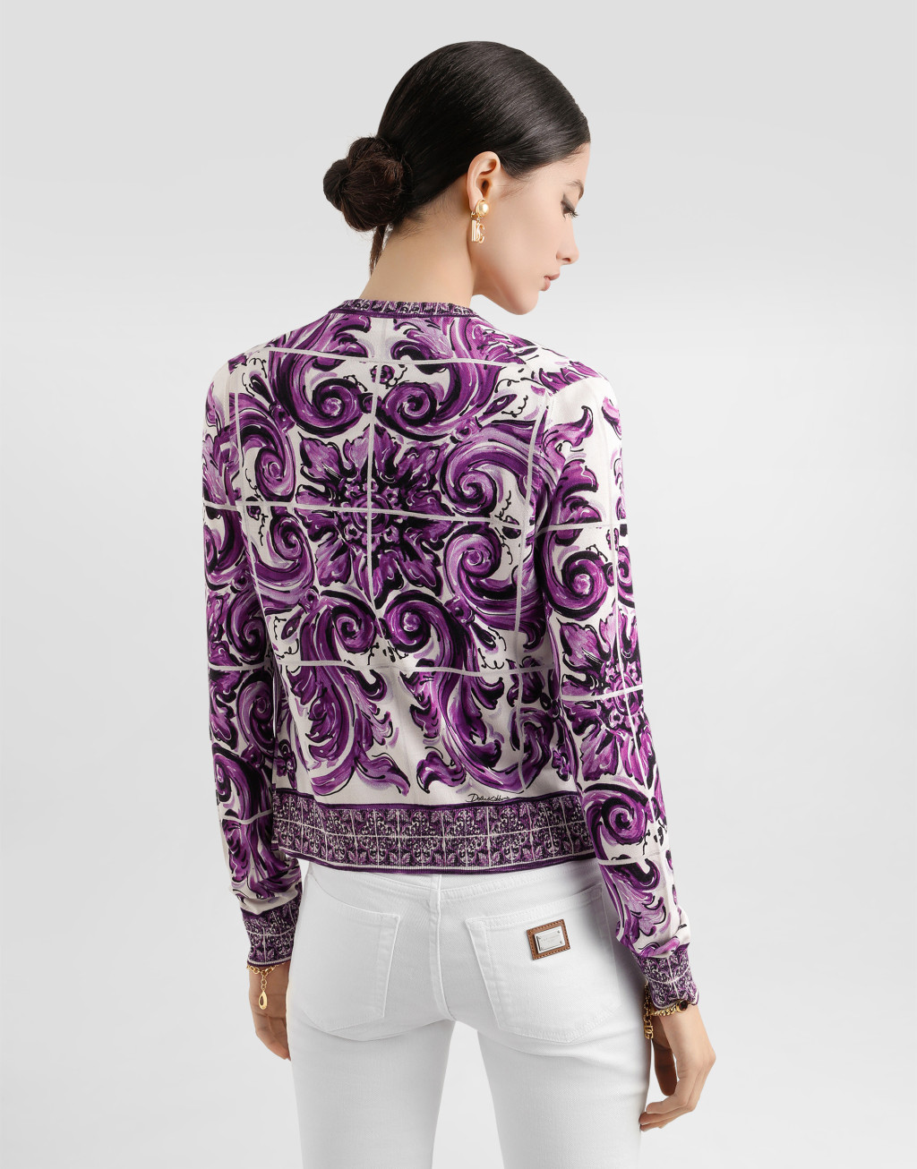 马约利卡印花真丝开衫5