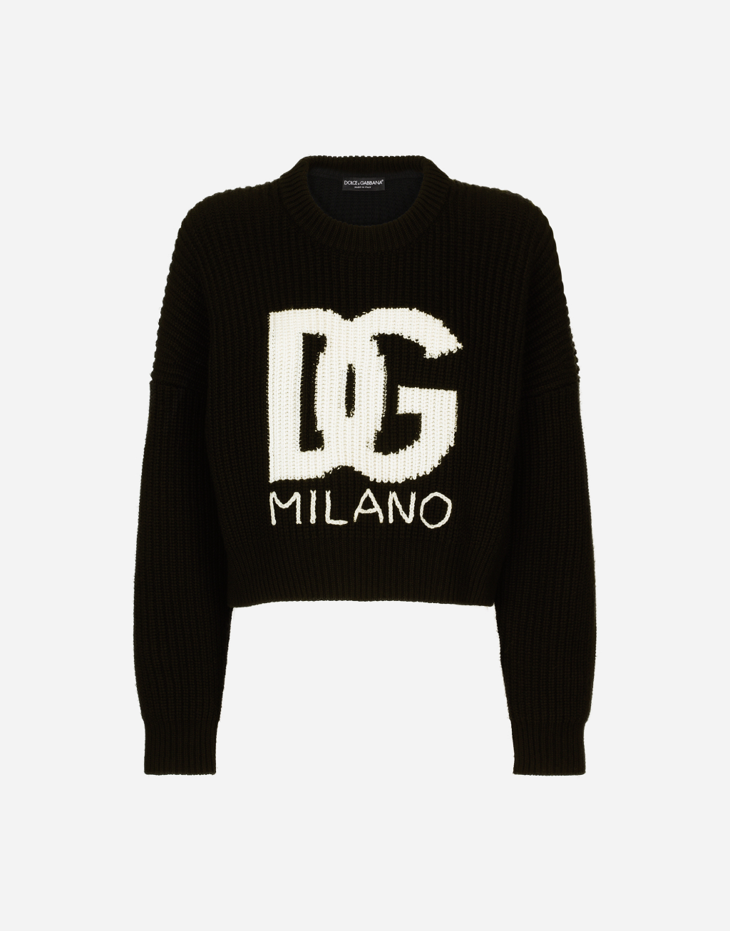 DG 徽标英式罗纹短款针织衫1