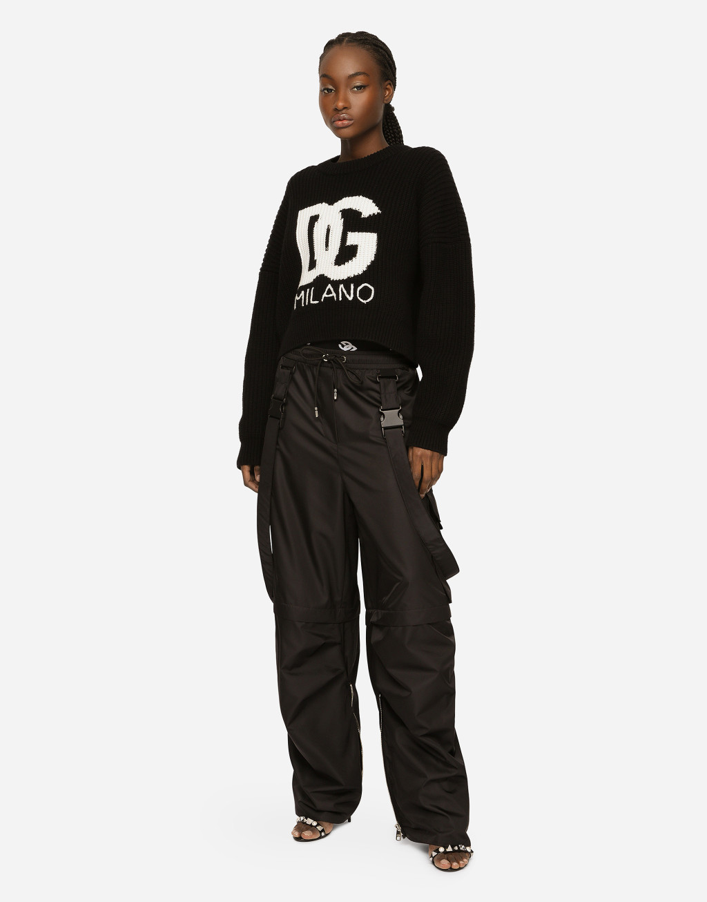 DG 徽标英式罗纹短款针织衫3