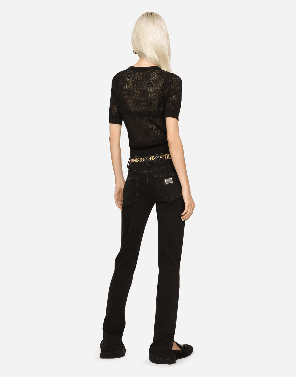 DG 徽标蕾丝短袖针织衫5