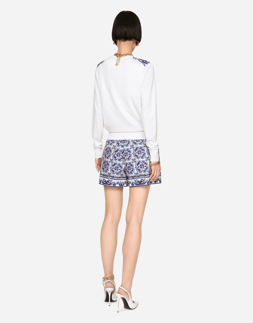 马约利卡印花真丝与斜纹开衫4