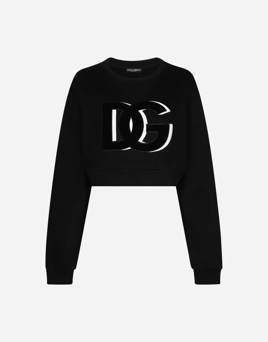 DG 徽标拼饰平纹针织短款卫衣