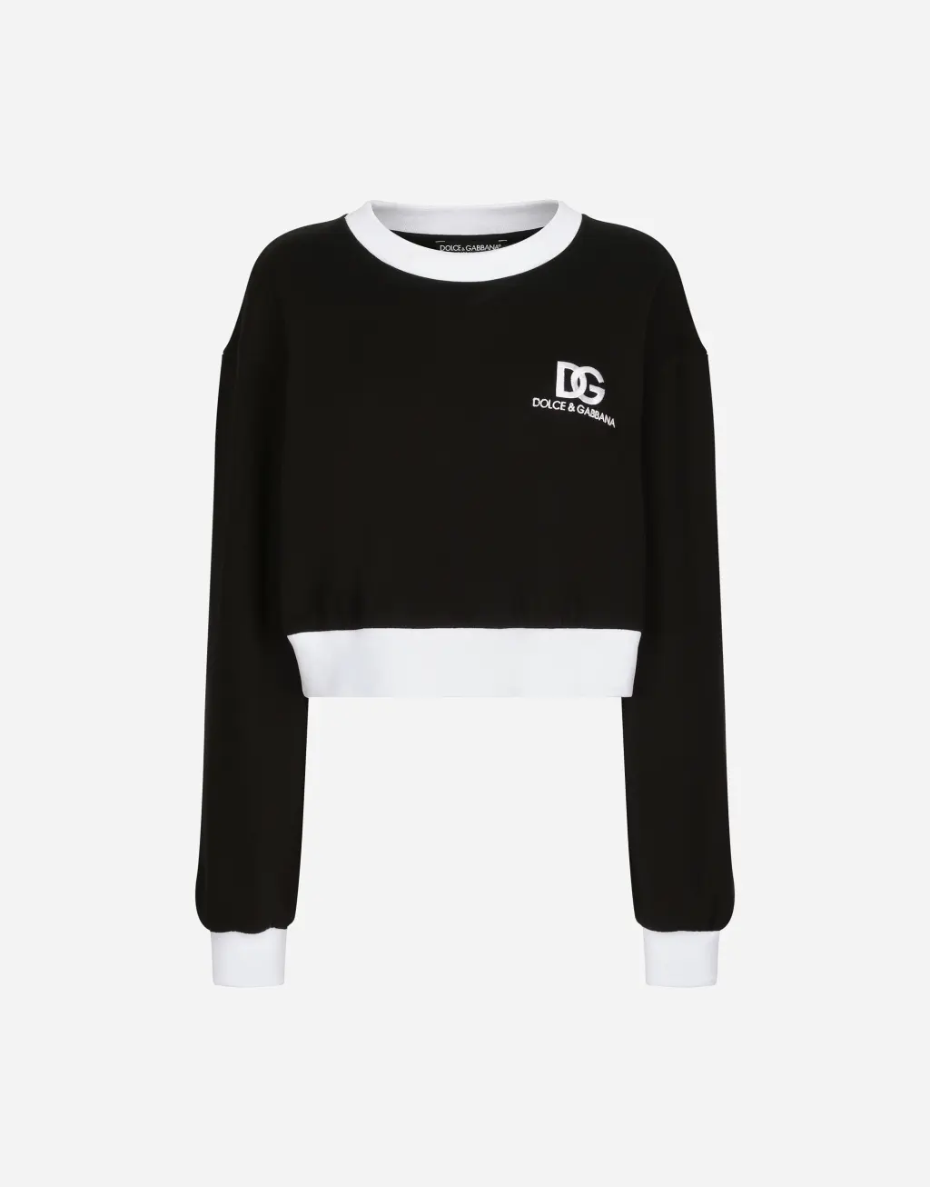 DG 徽标刺绣平纹针织卫衣