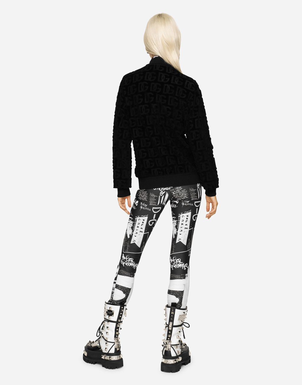 拉链款整体 DG 提花平纹针织卫衣3