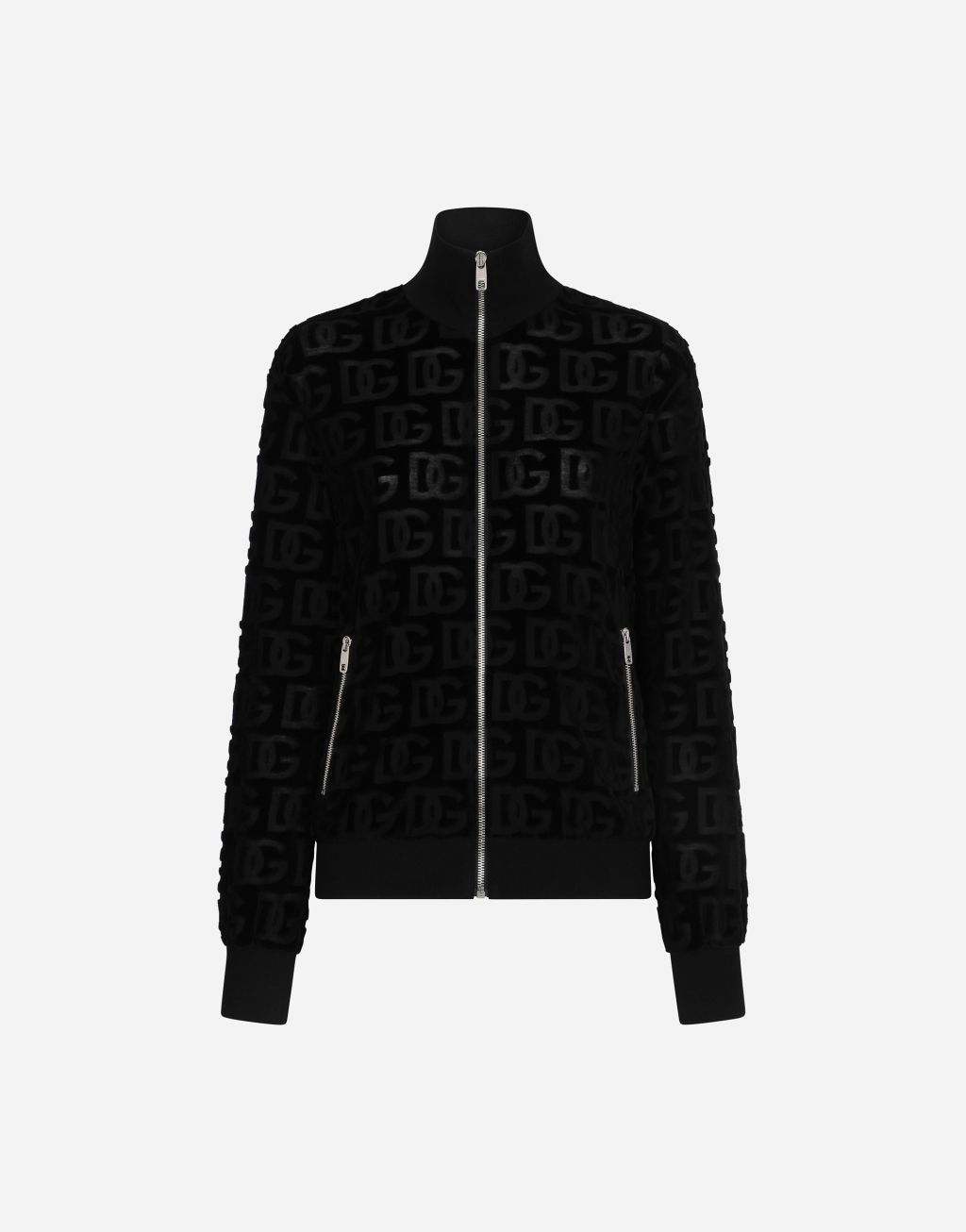 拉链款整体 DG 提花平纹针织卫衣1