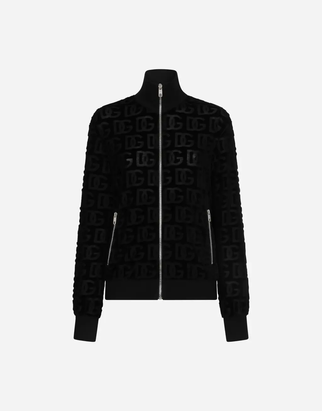 拉链款整体 DG 提花平纹针织卫衣