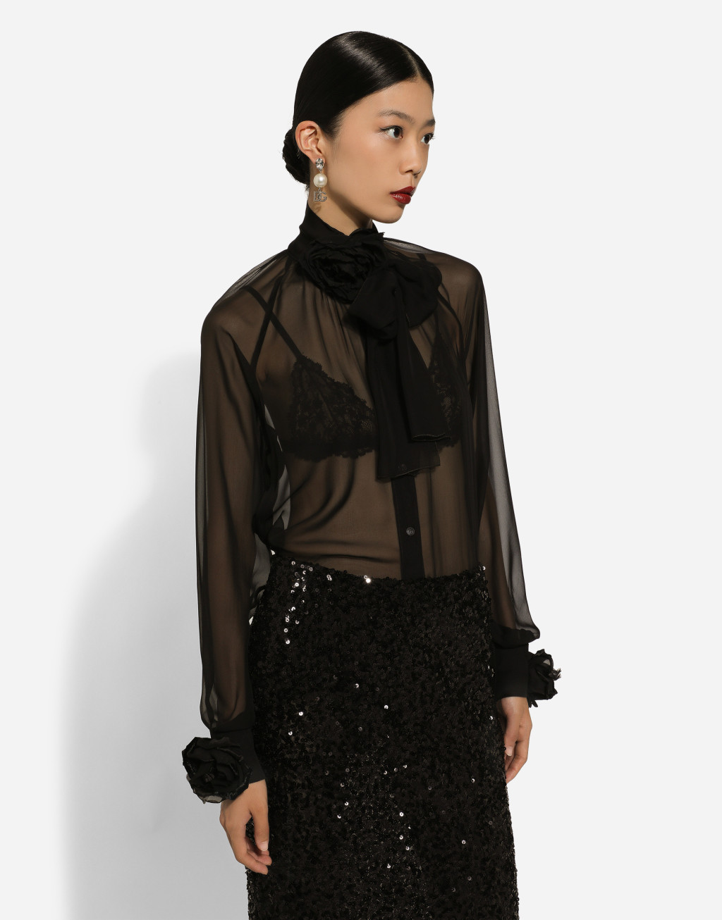 花卉细节雪纺衬衫4