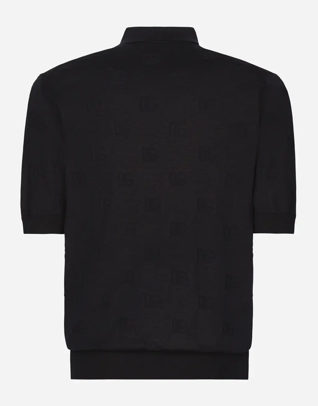 整体 DG 徽标刺绣真丝 Polo 衫