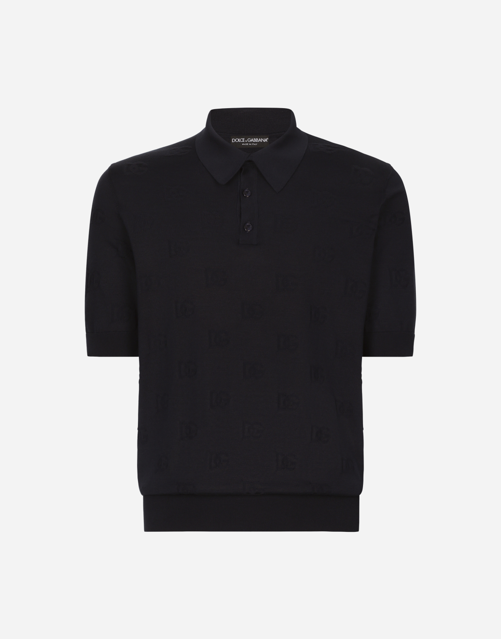 整体 DG 徽标刺绣真丝 Polo 衫1
