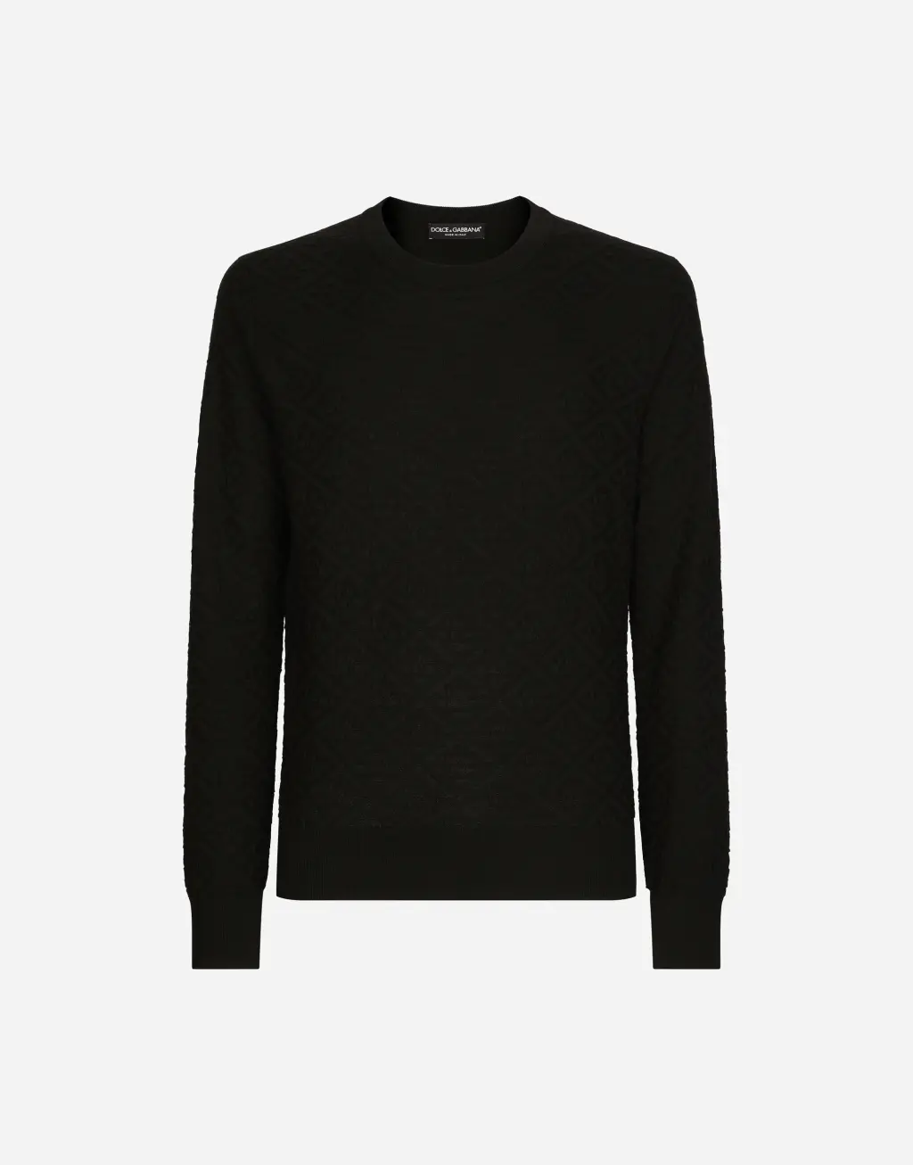 整体 DG 徽标真丝圆领针织衫