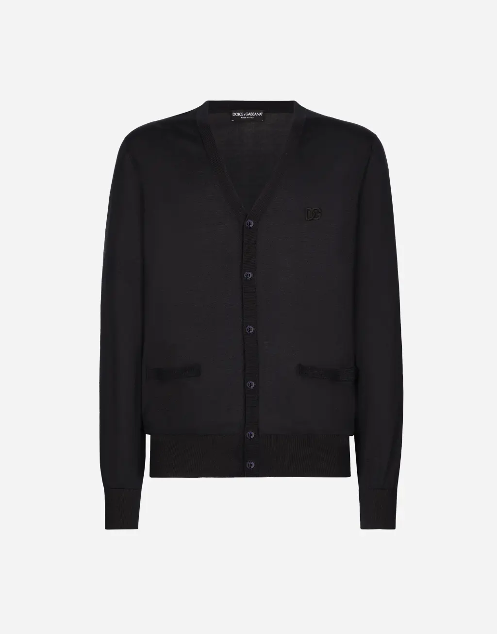 DG 徽标拼饰真丝开衫