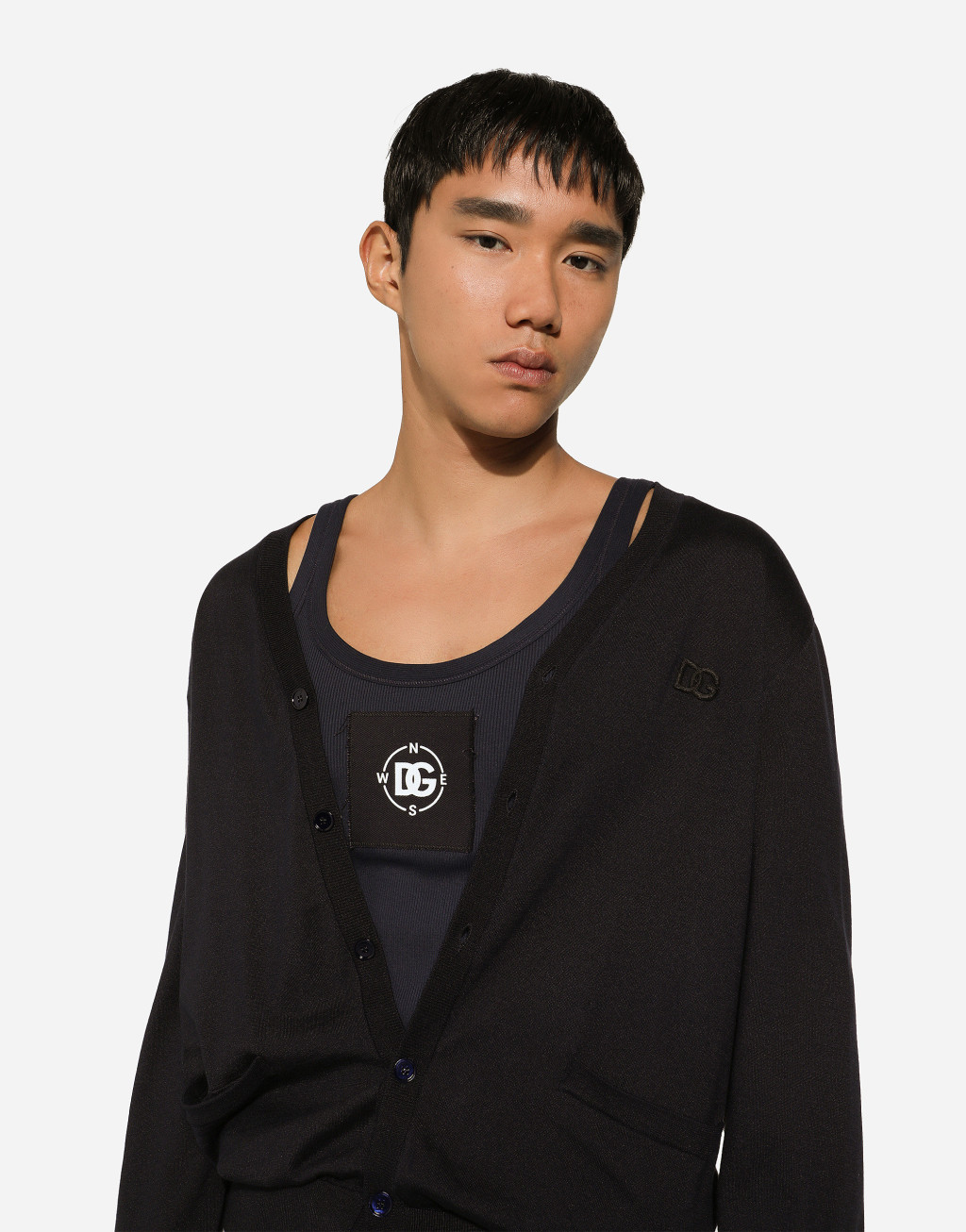 DG 徽标拼饰真丝开衫4