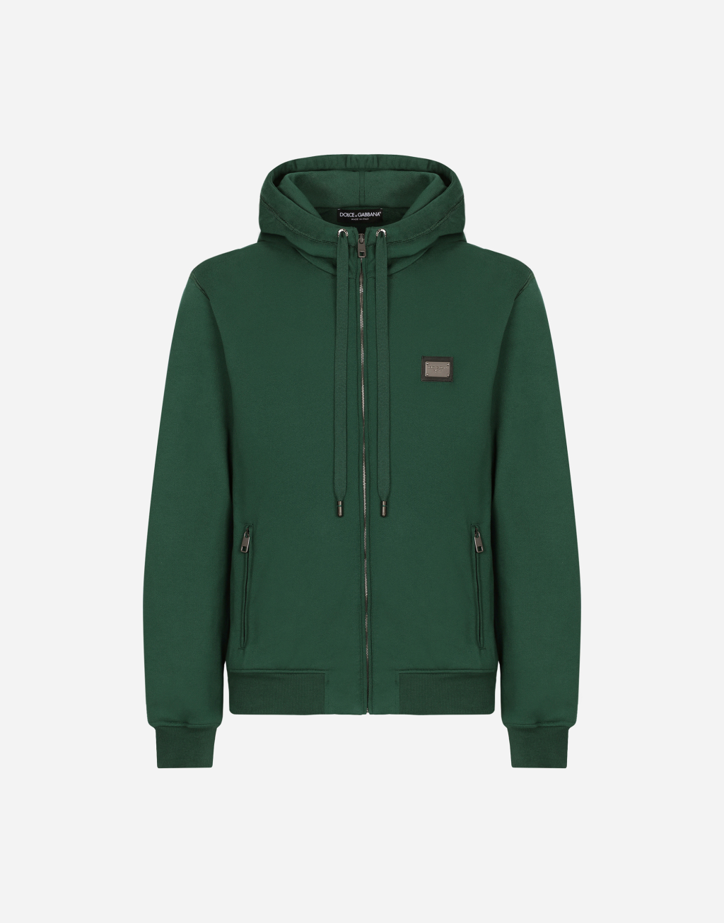 平纹针织拉链连帽卫衣1