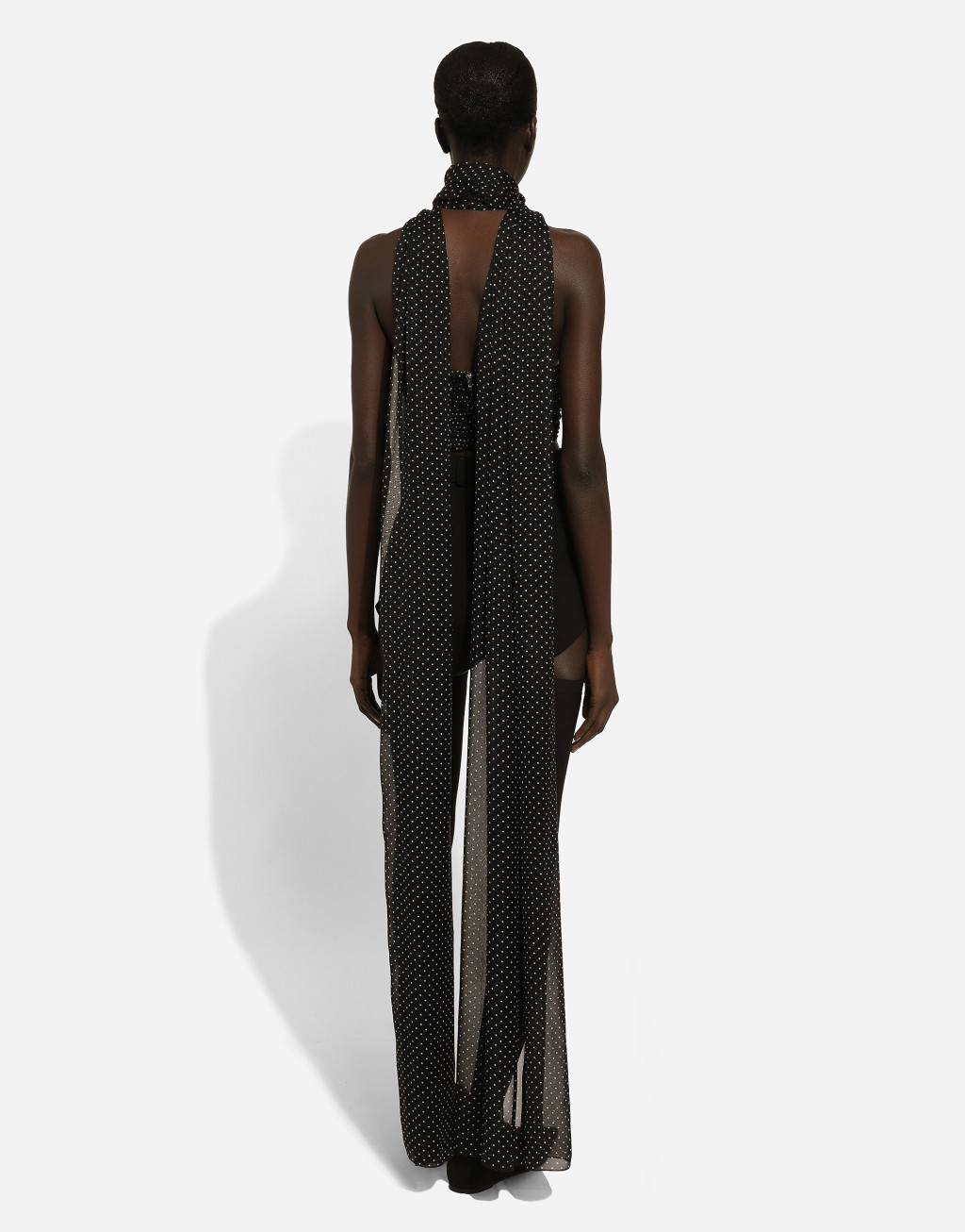 领巾款波点印花雪纺上衣3