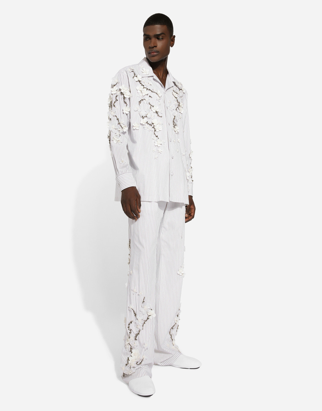 刺绣条纹府绸衬衫5