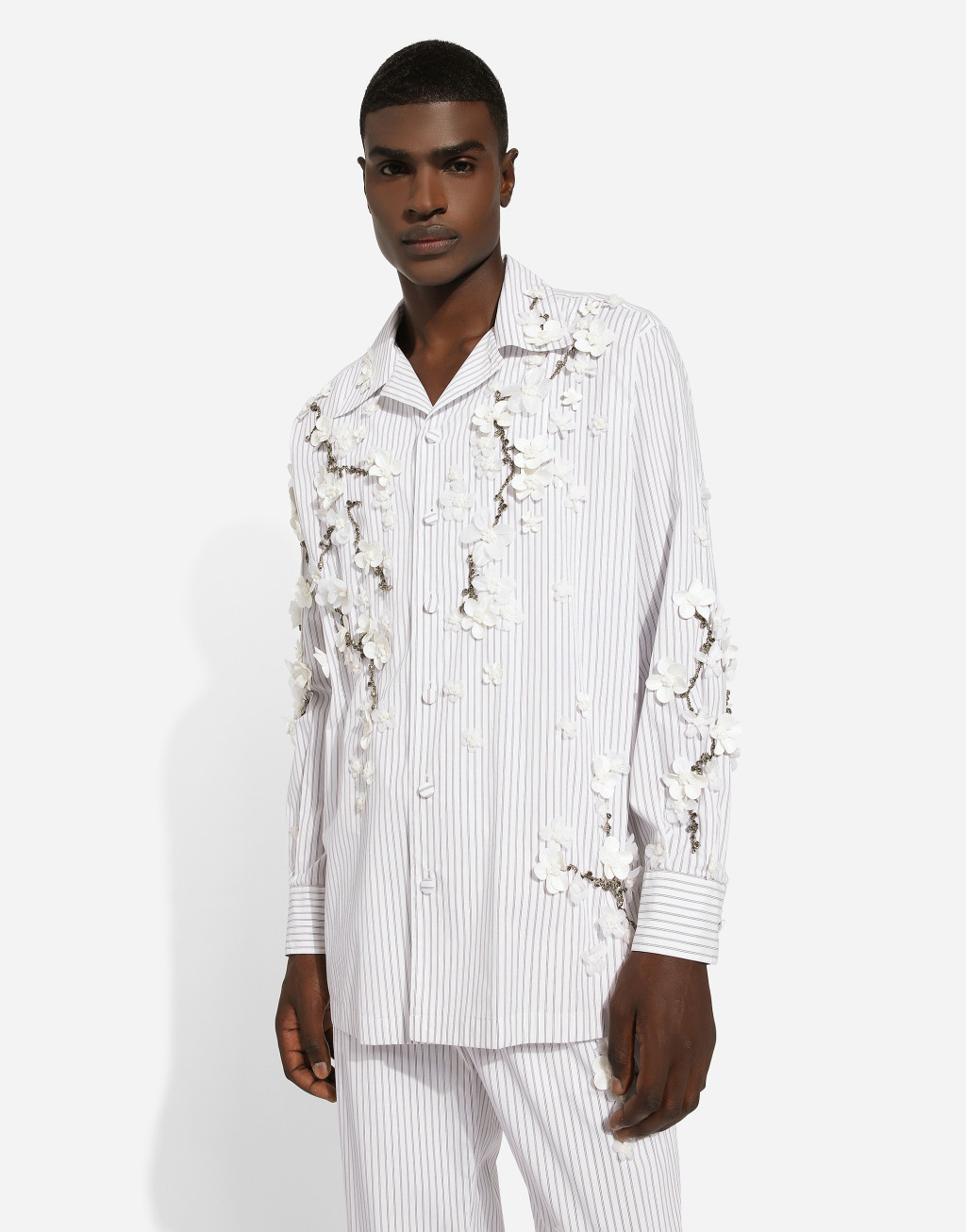 刺绣条纹府绸衬衫4