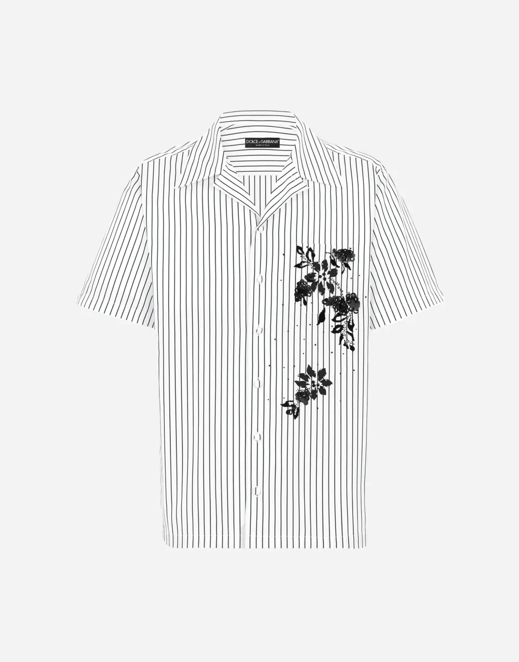 刺绣条纹府绸 Hawaii 衬衫