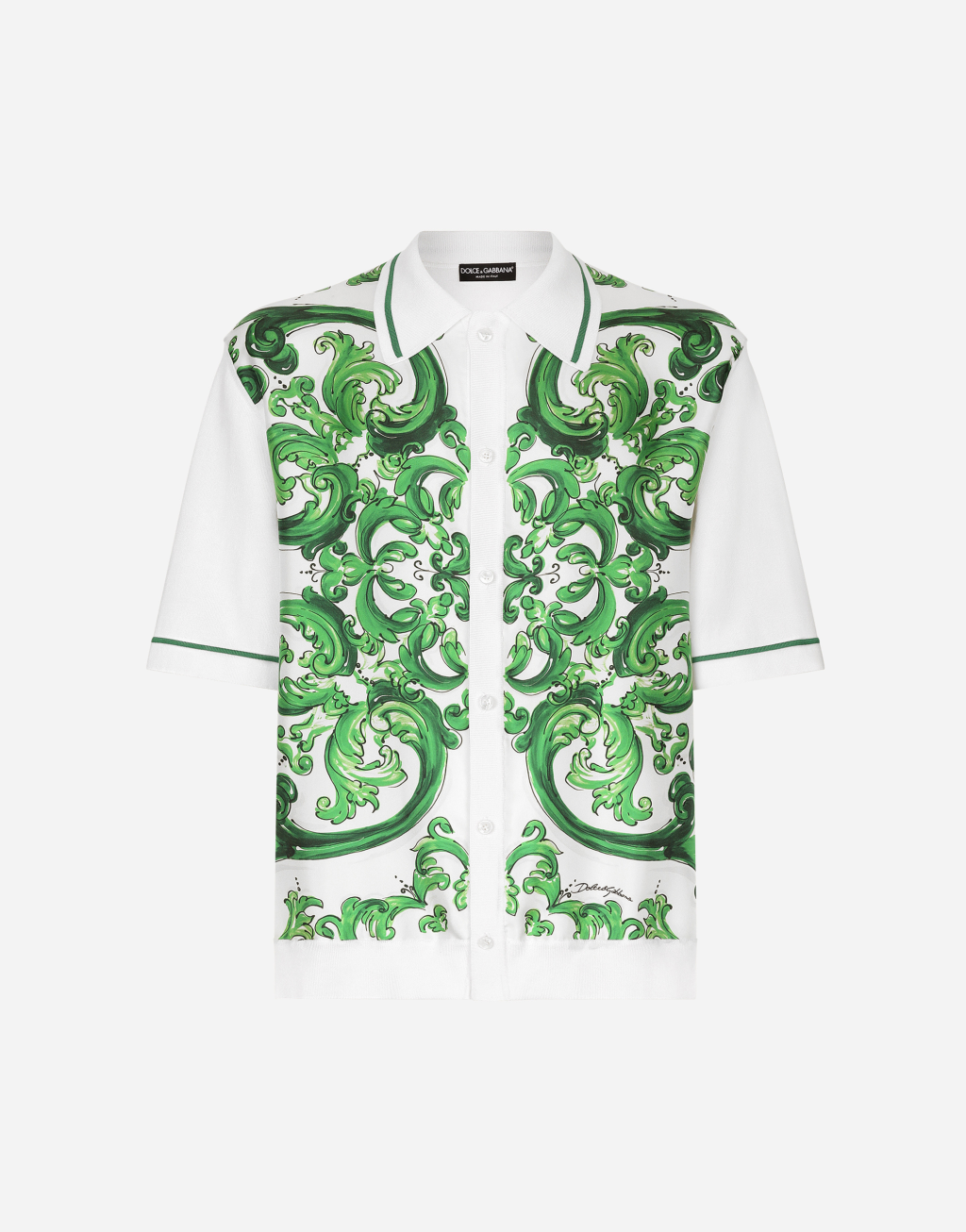 马约利卡印花真丝与纱线阔型衬衫1