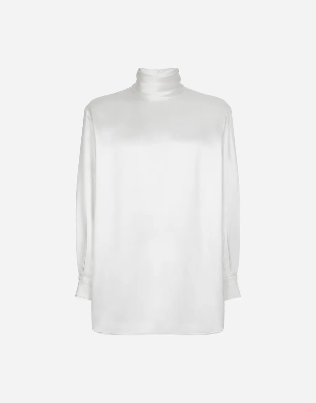 衬衫袖口真丝宽松高领衫