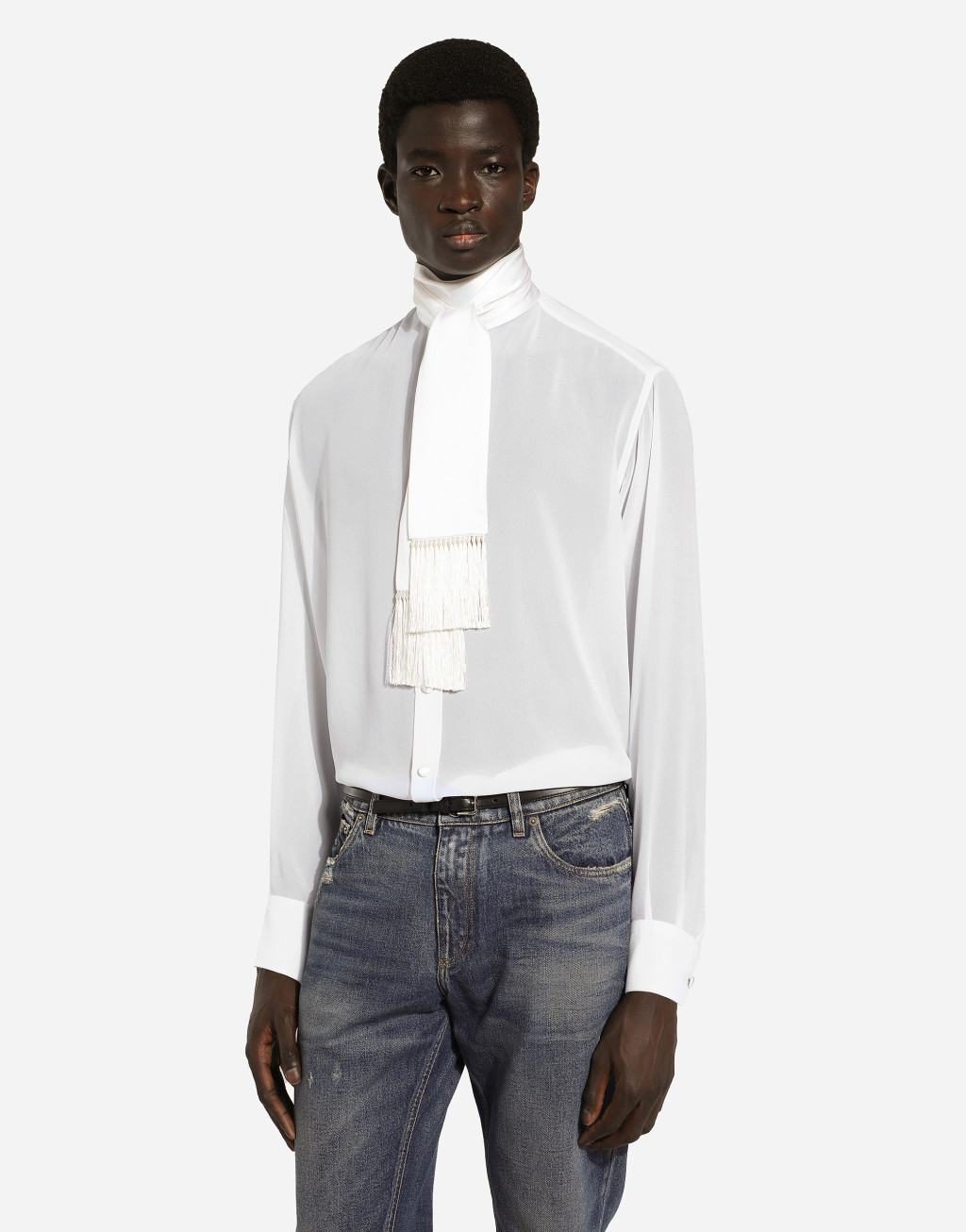 领巾款真丝衬衫4