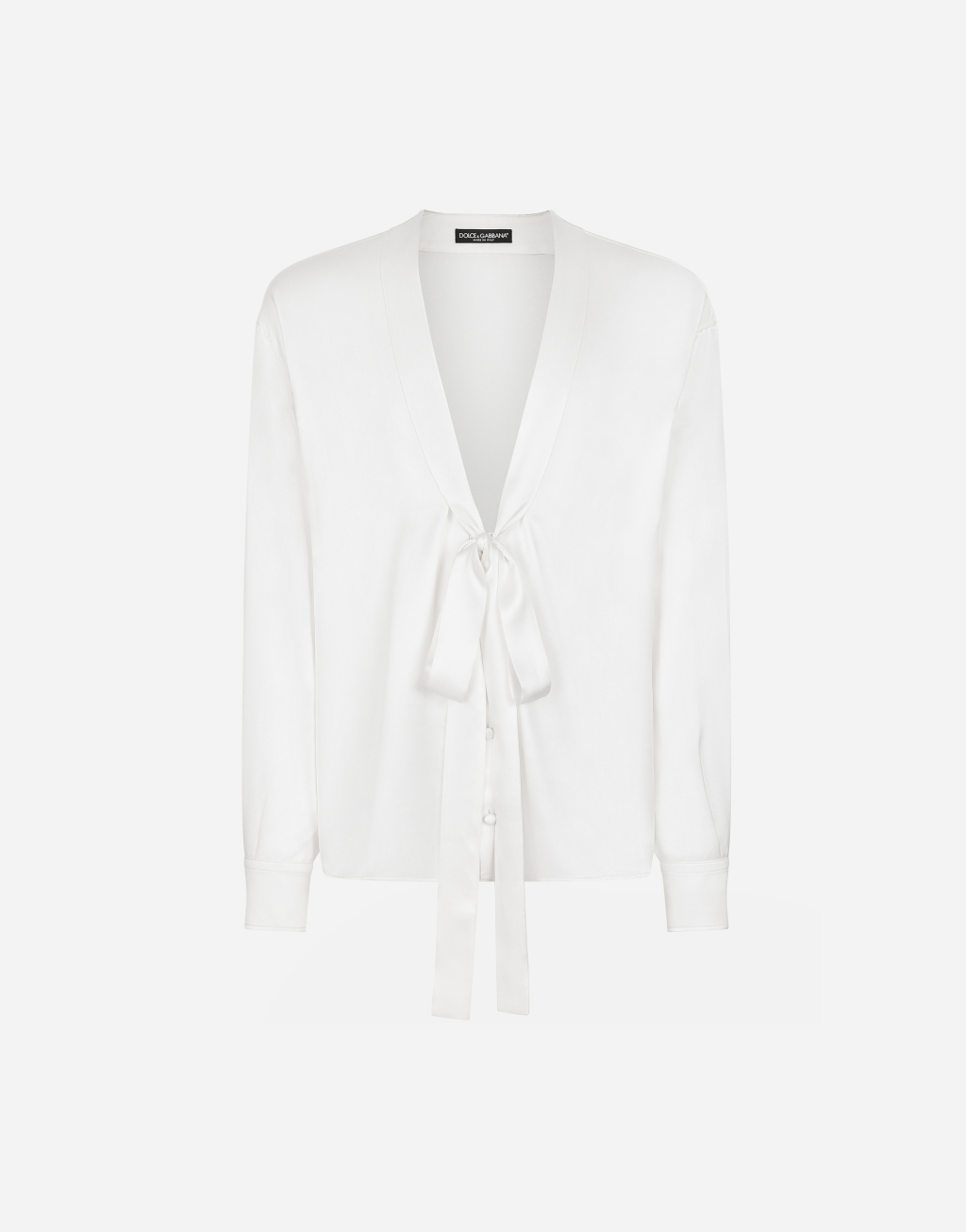 蝴蝶结细节真丝衬衫1