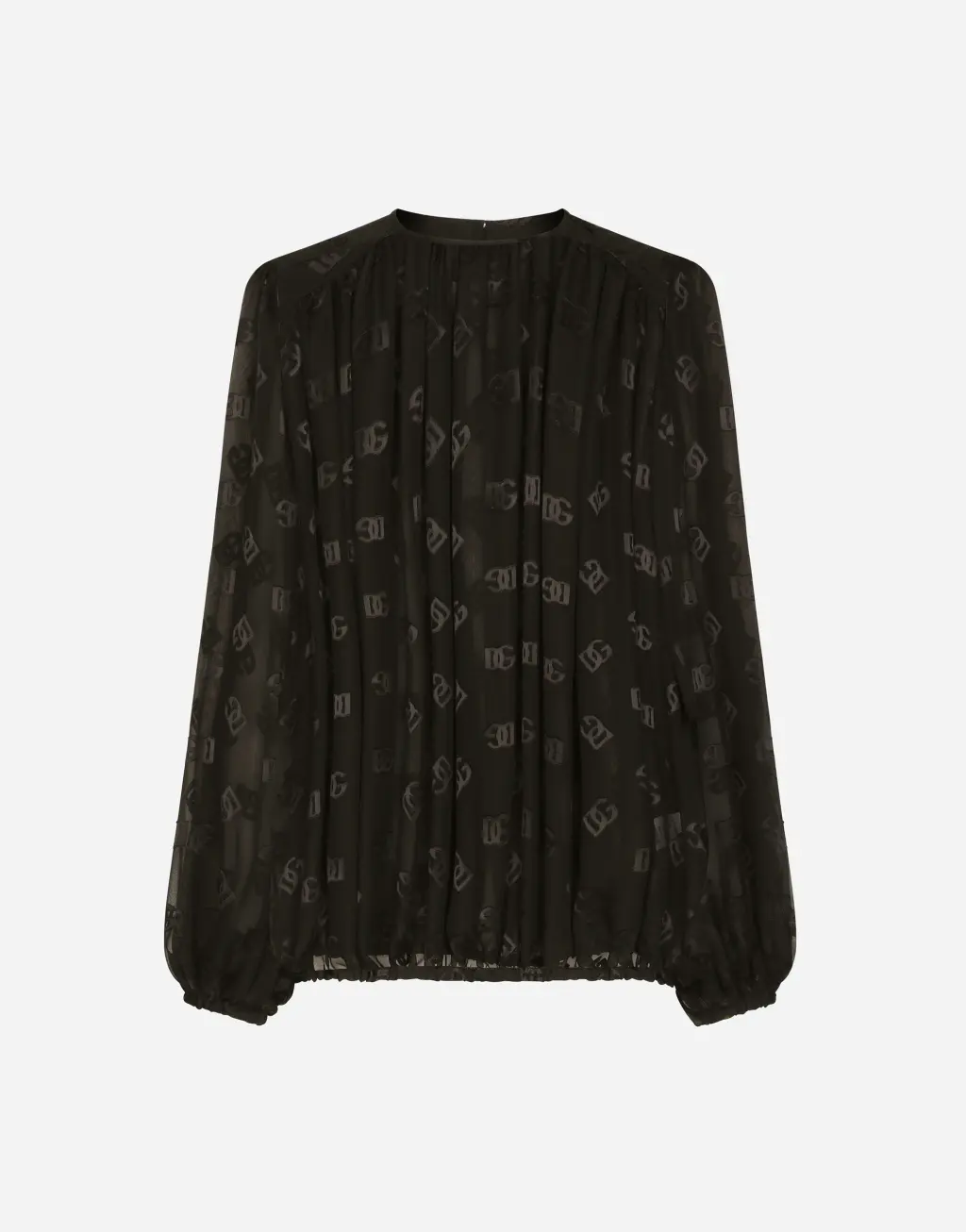 整体 DG 徽标烧花缎布罩衫