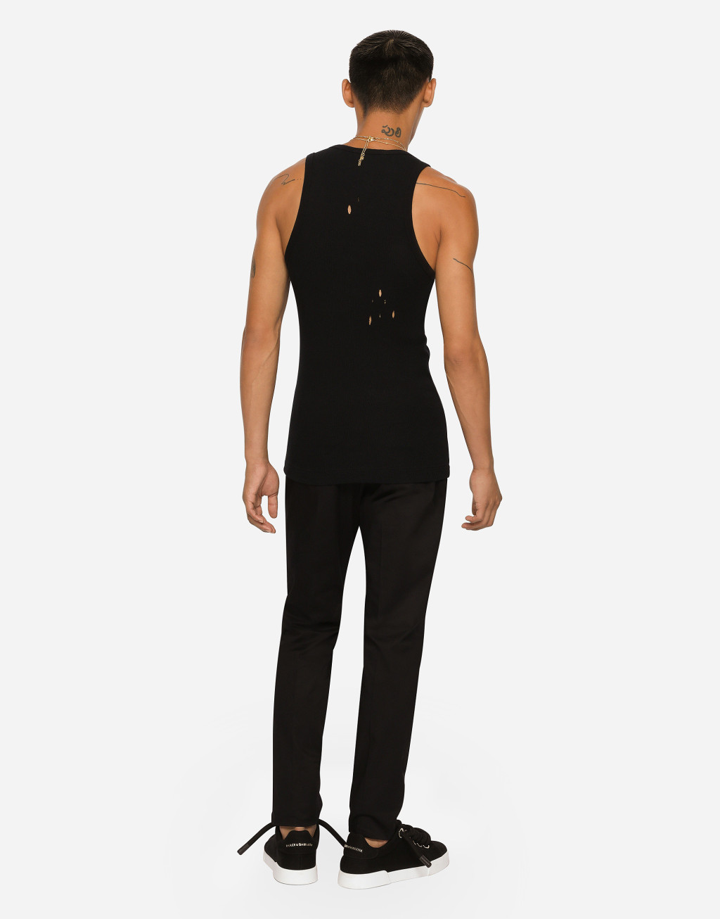 拼饰细罗纹棉质背心6