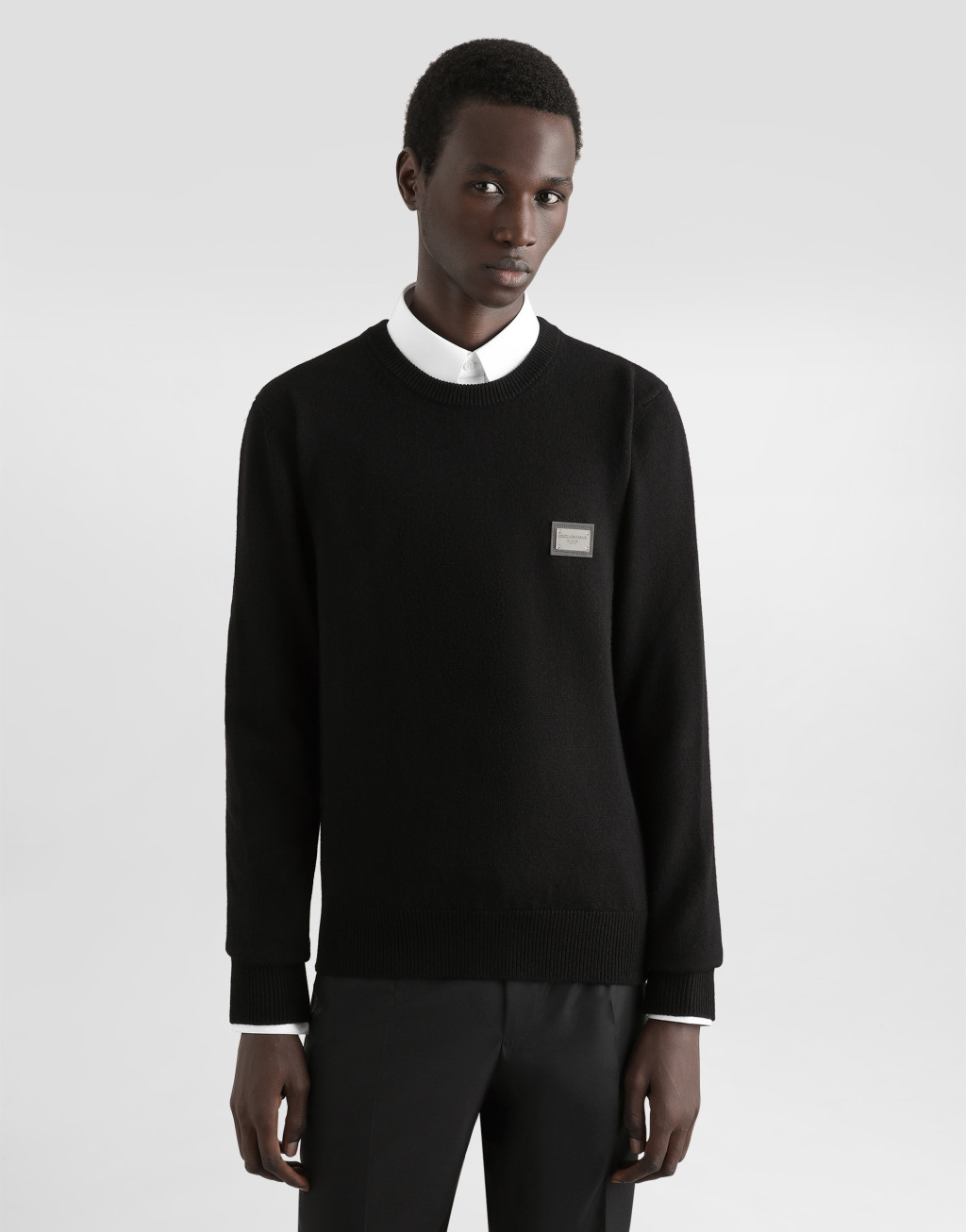 标牌羊毛圆领针织衫4