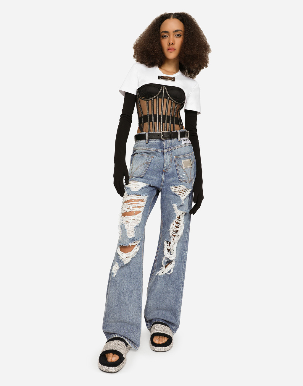 胶骨与定型罩杯薄纱束身衣8