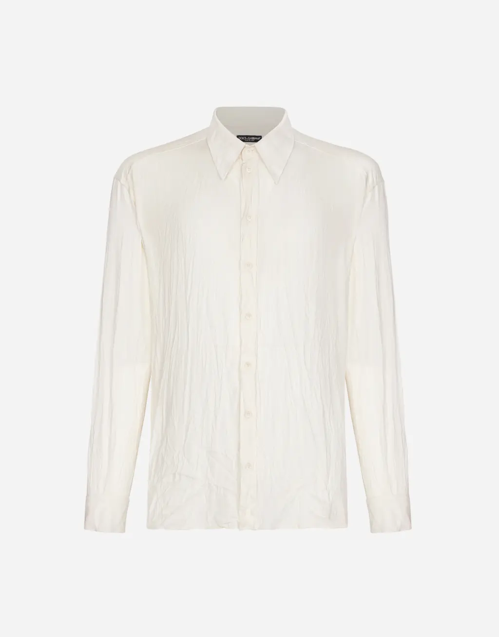 弹力真丝素绉缎阔型衬衫