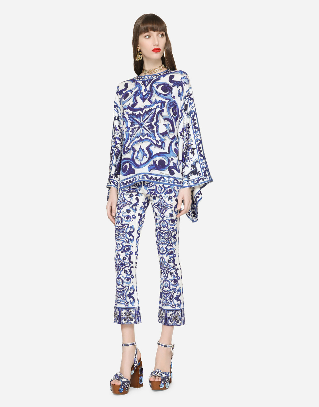 马约利卡印花素绉缎罩衫3