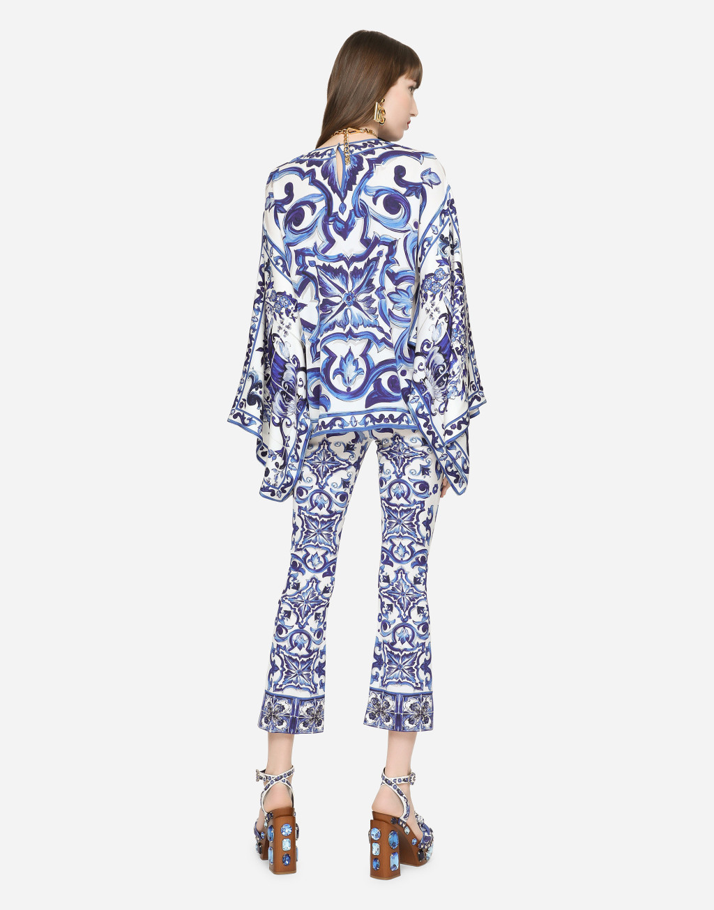 马约利卡印花素绉缎罩衫4