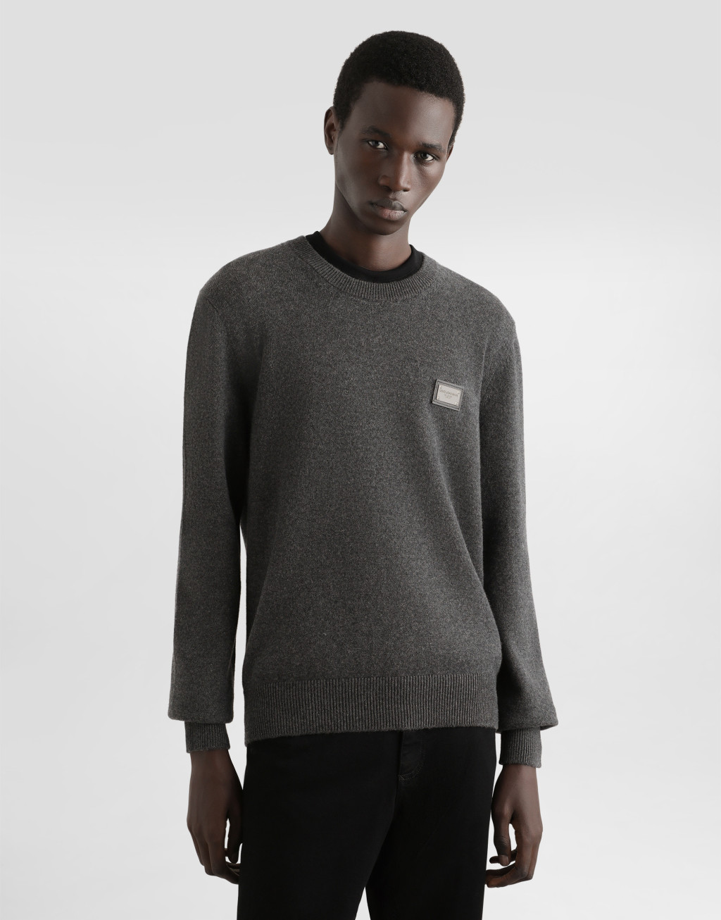 标牌羊毛圆领针织衫5