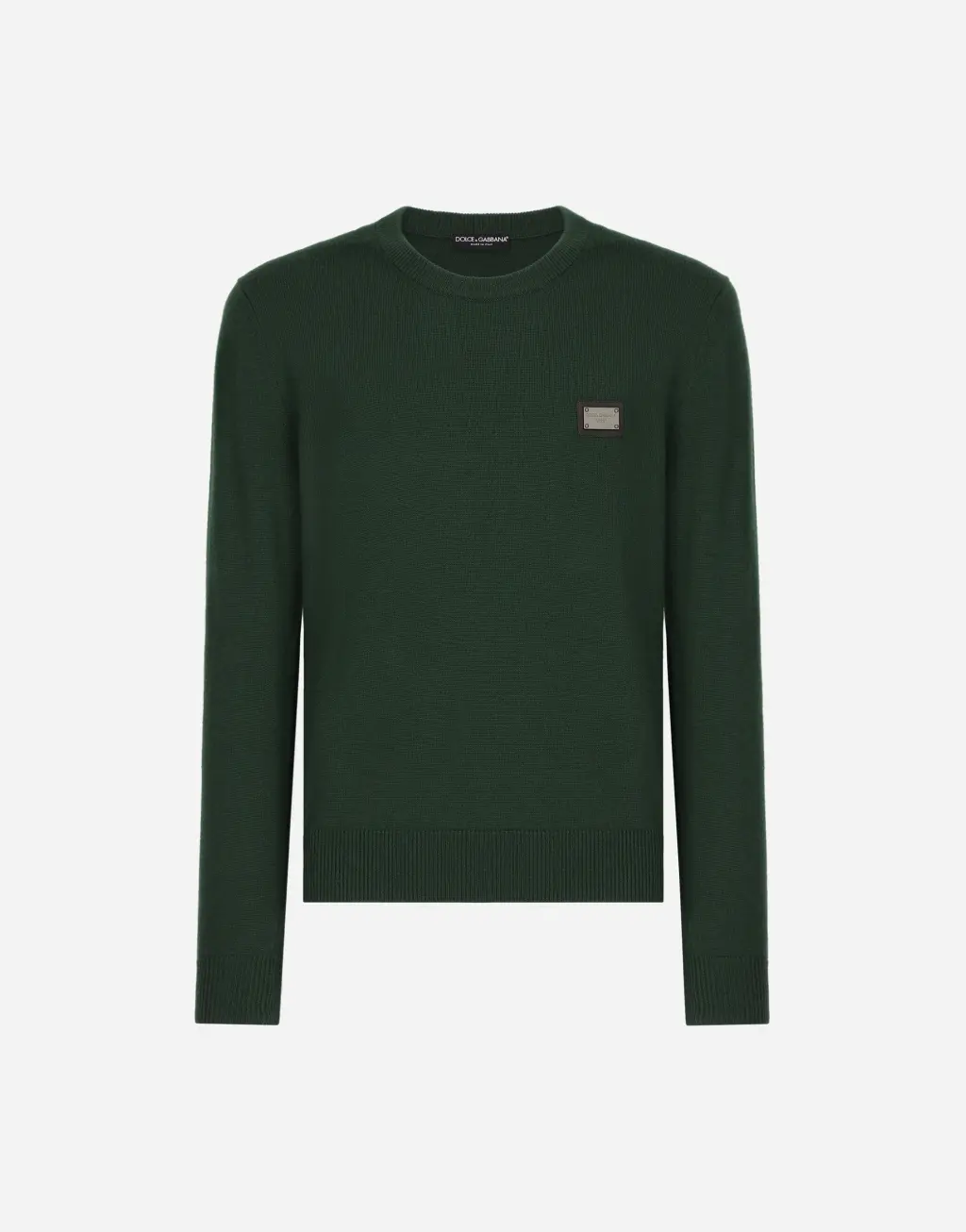 标牌羊毛圆领针织衫