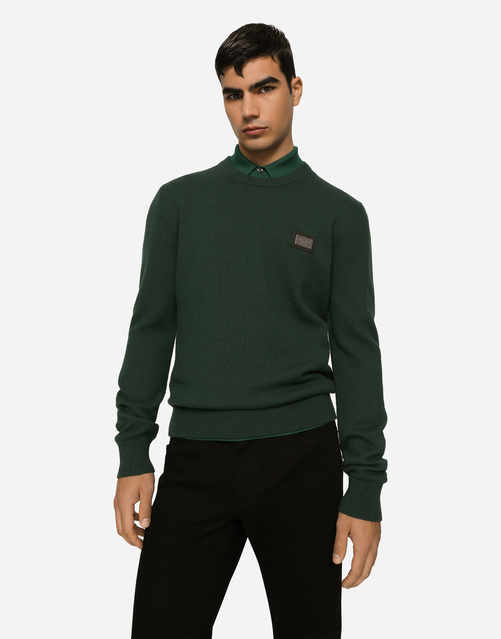 标牌羊毛圆领针织衫4