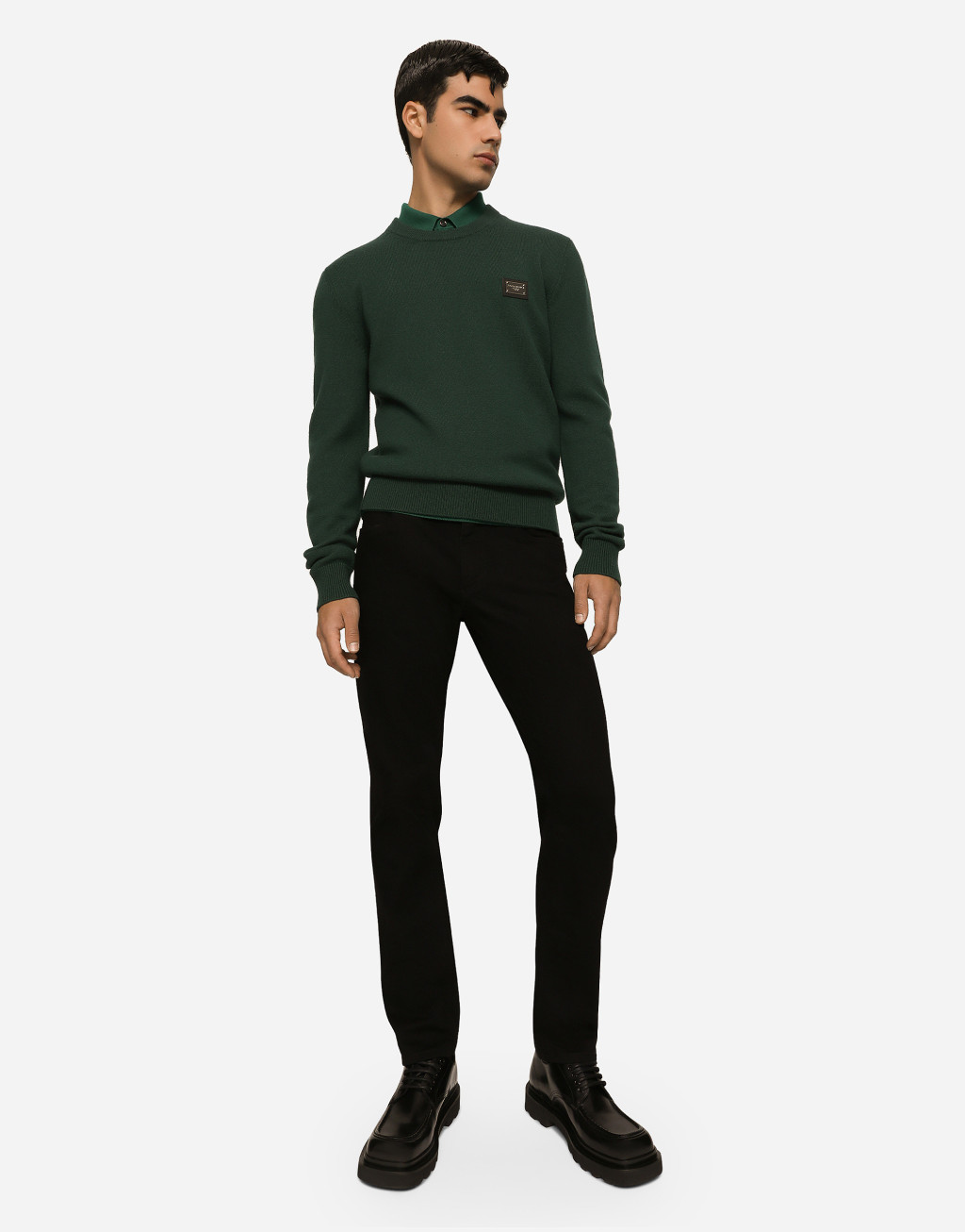 标牌羊毛圆领针织衫6