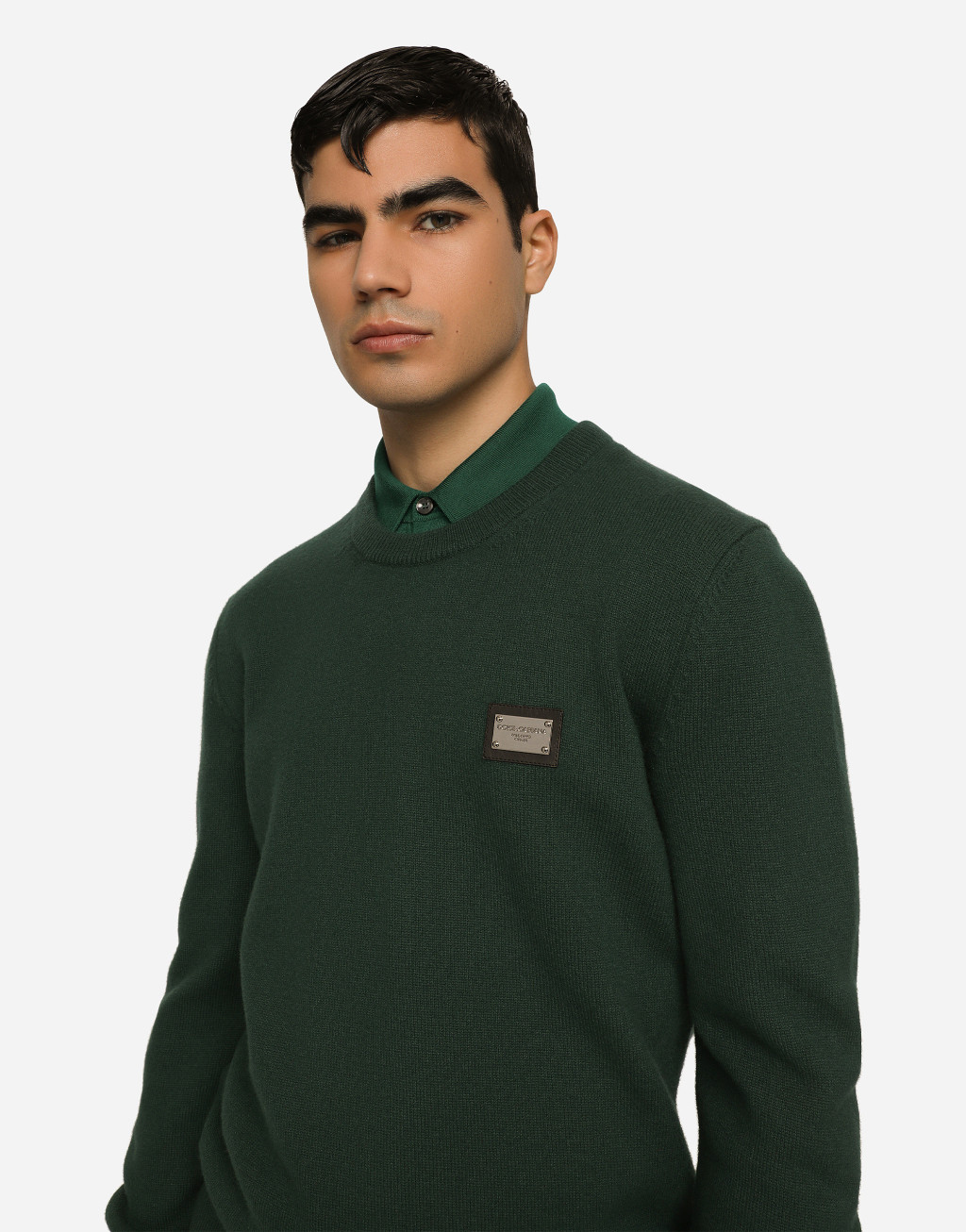 标牌羊毛圆领针织衫5