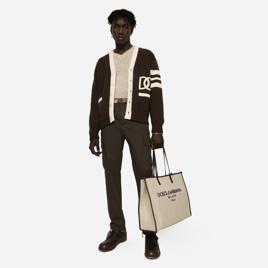 DG 徽标英式罗纹羊毛开衫5