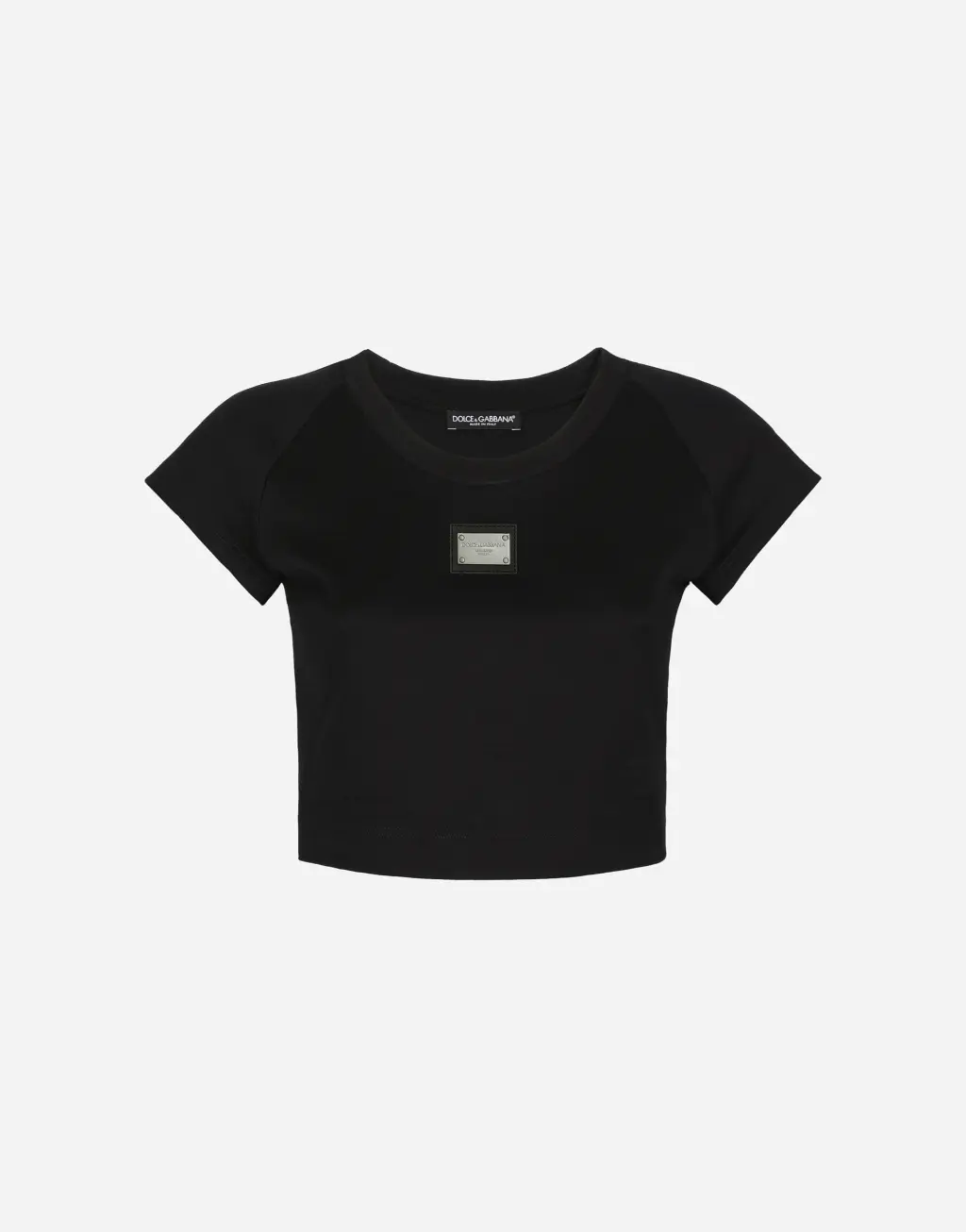 Dolce&Gabbana 标牌装饰平纹针织短 T 恤