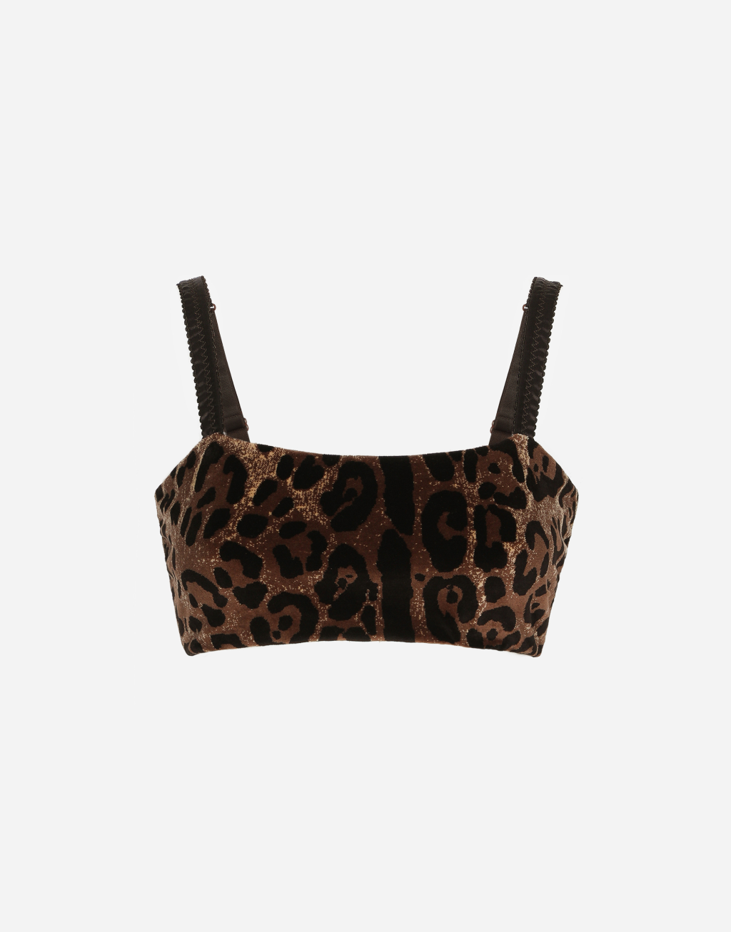 豹纹提花雪尼尔短款上衣1