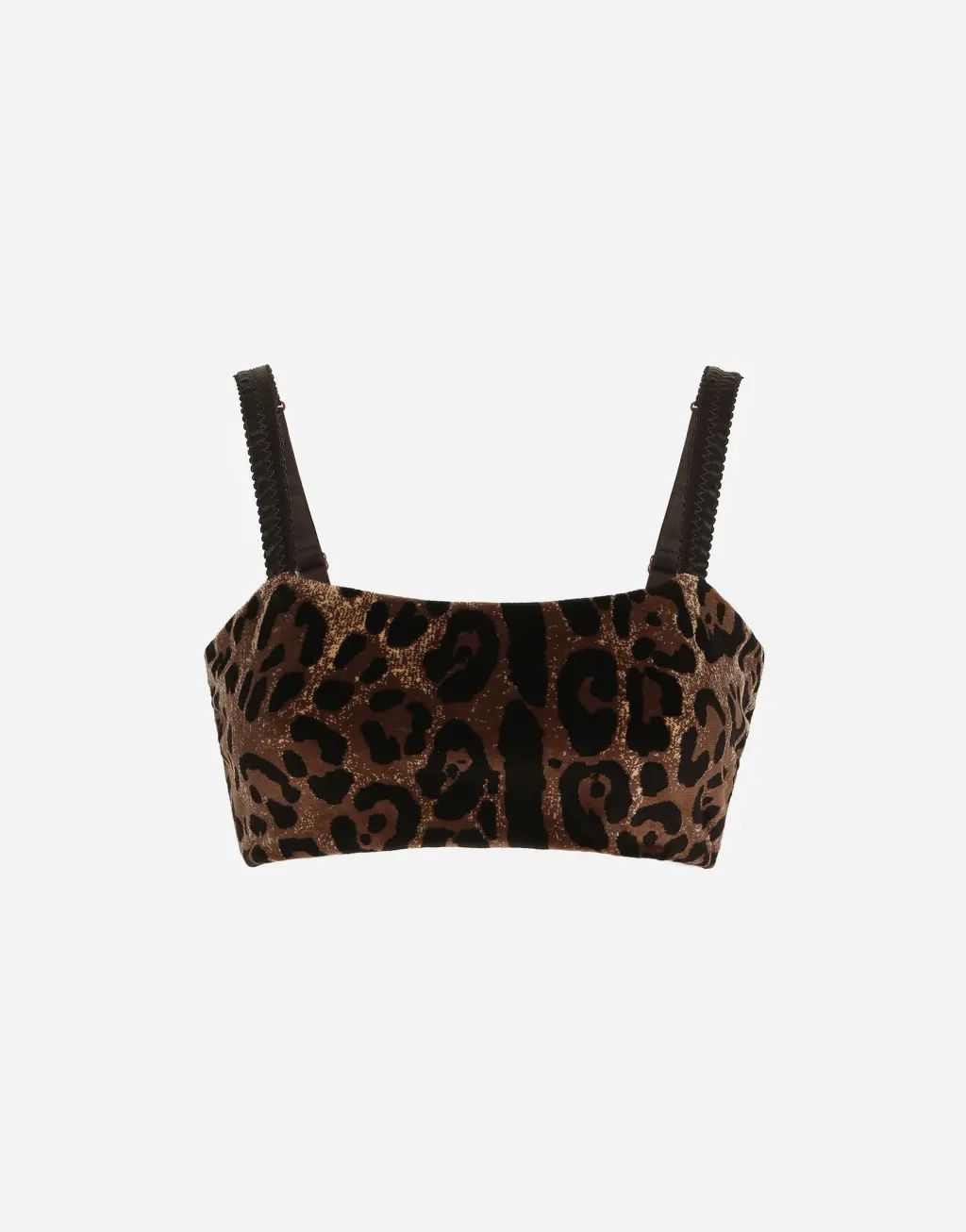 豹纹提花雪尼尔短款上衣