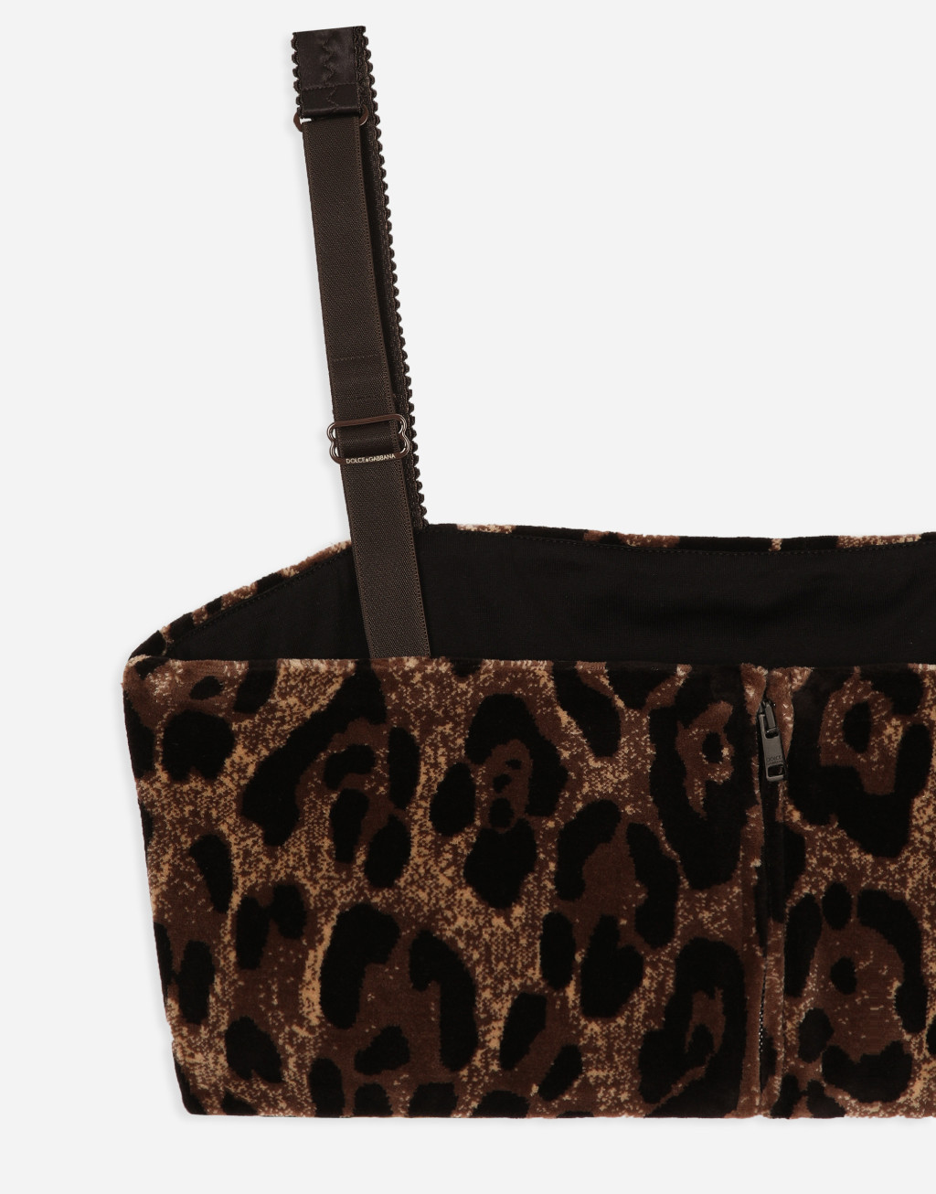 豹纹提花雪尼尔短款上衣4