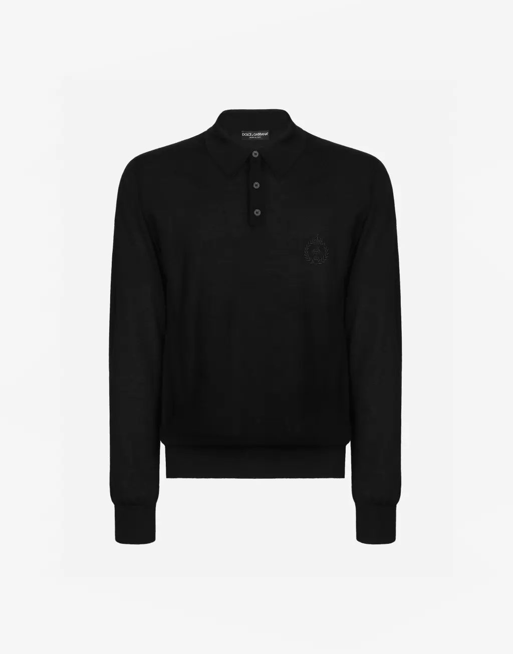 DG 徽标刺绣羊绒 Polo 针织衫