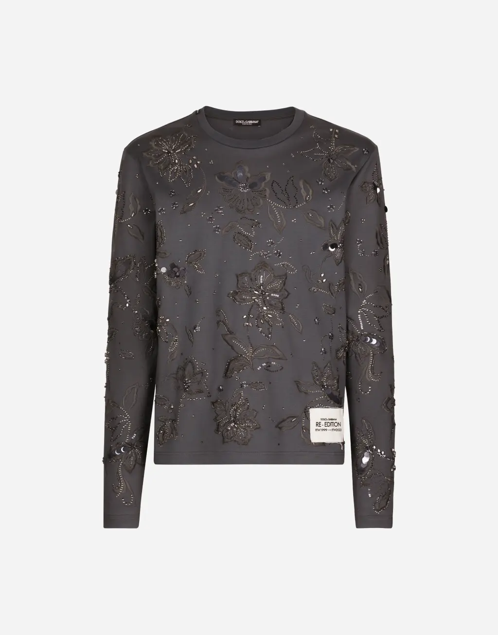 刺绣棉质双面布 T 恤