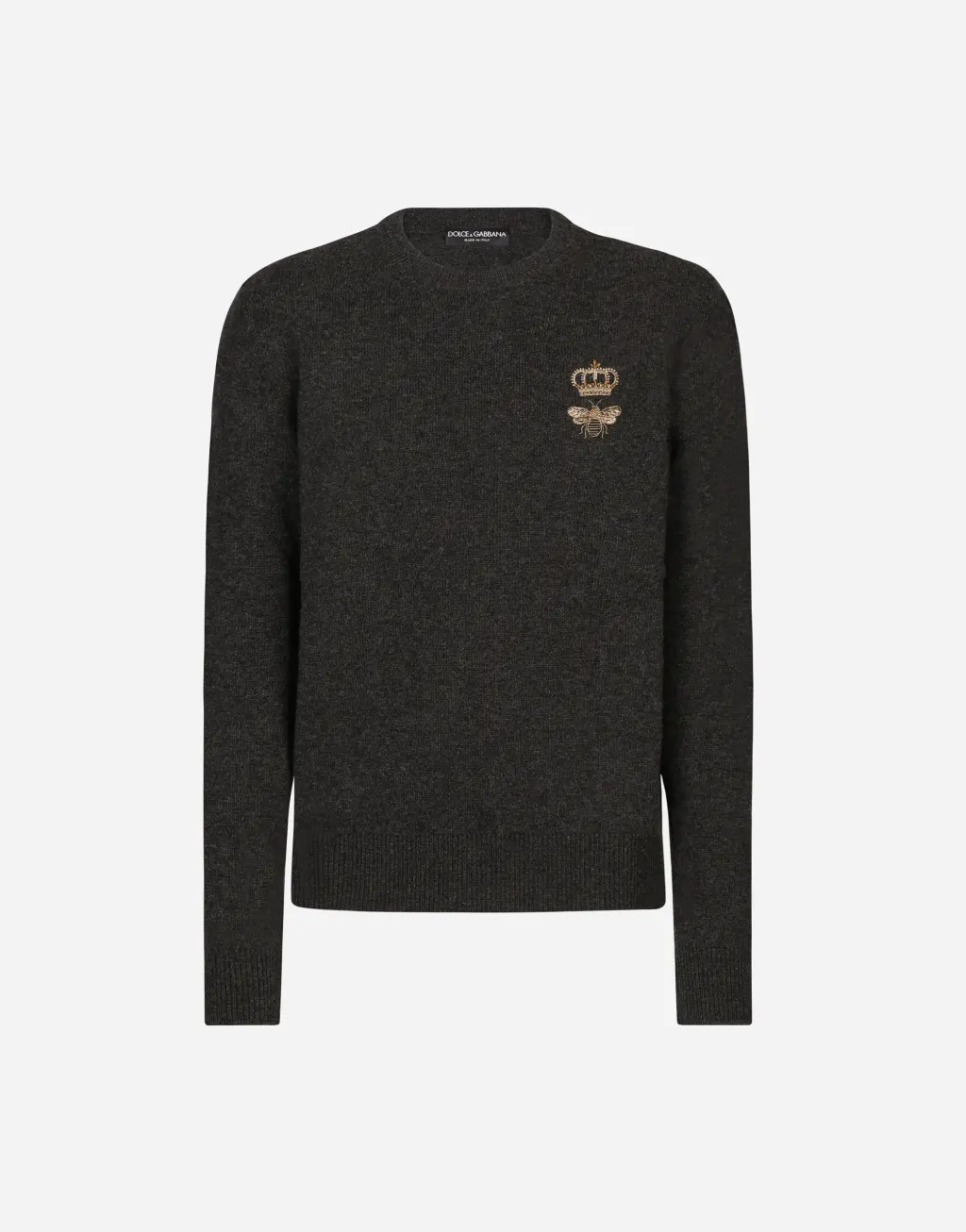 刺绣装饰羊毛圆领针织衫