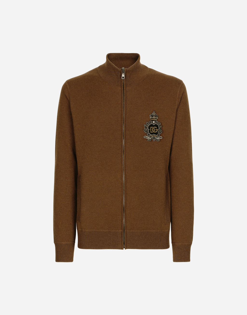 DG 拼饰羊绒与羊毛针织拉链卫衣1