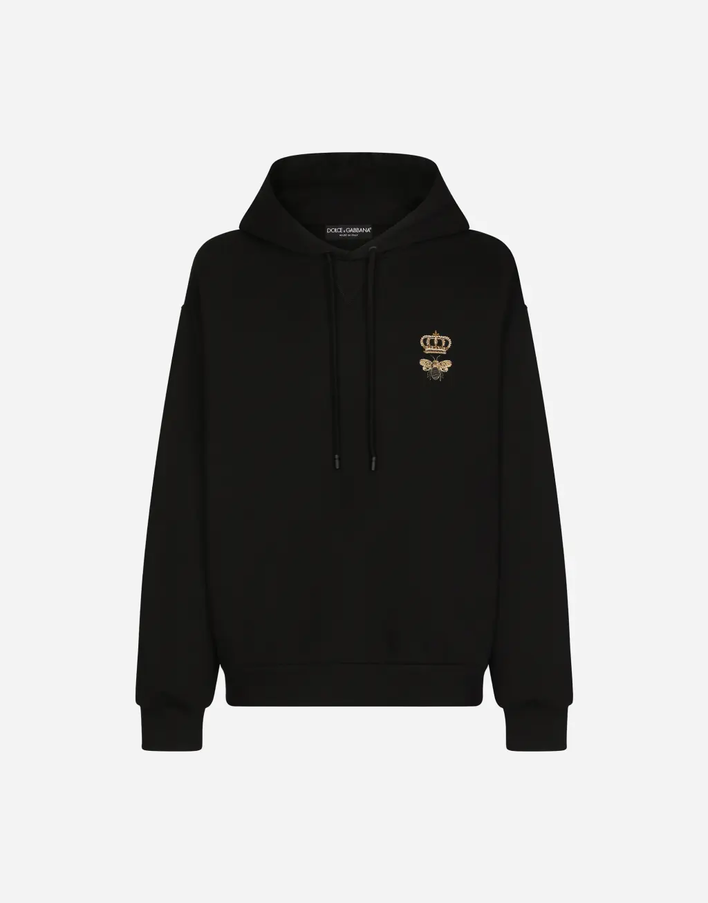 刺绣棉质平纹针织连帽卫衣