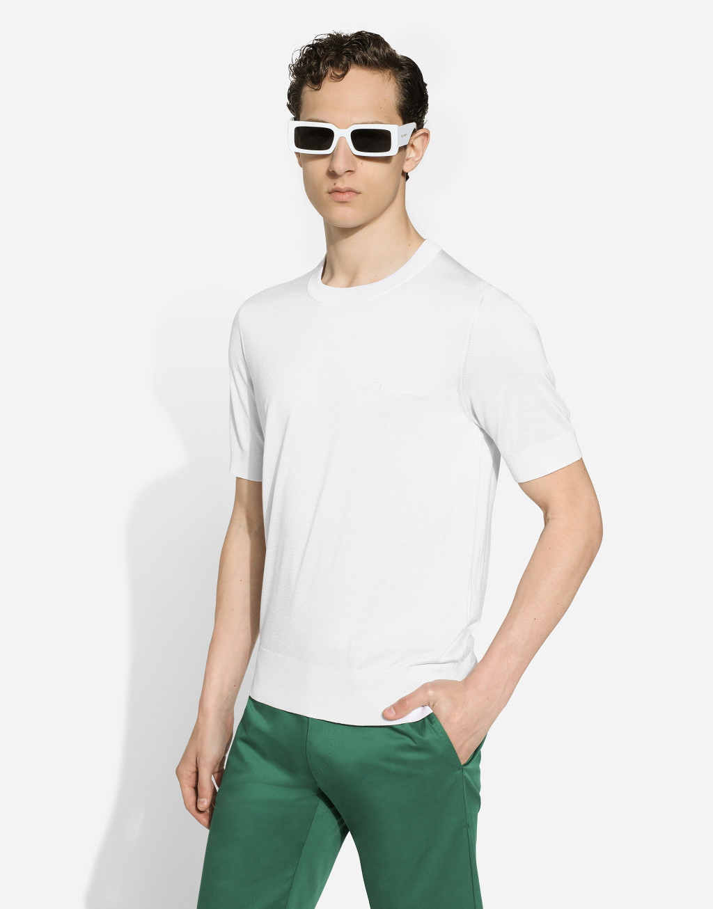 Dolce&Gabbana 徽标真丝圆领针织衫4