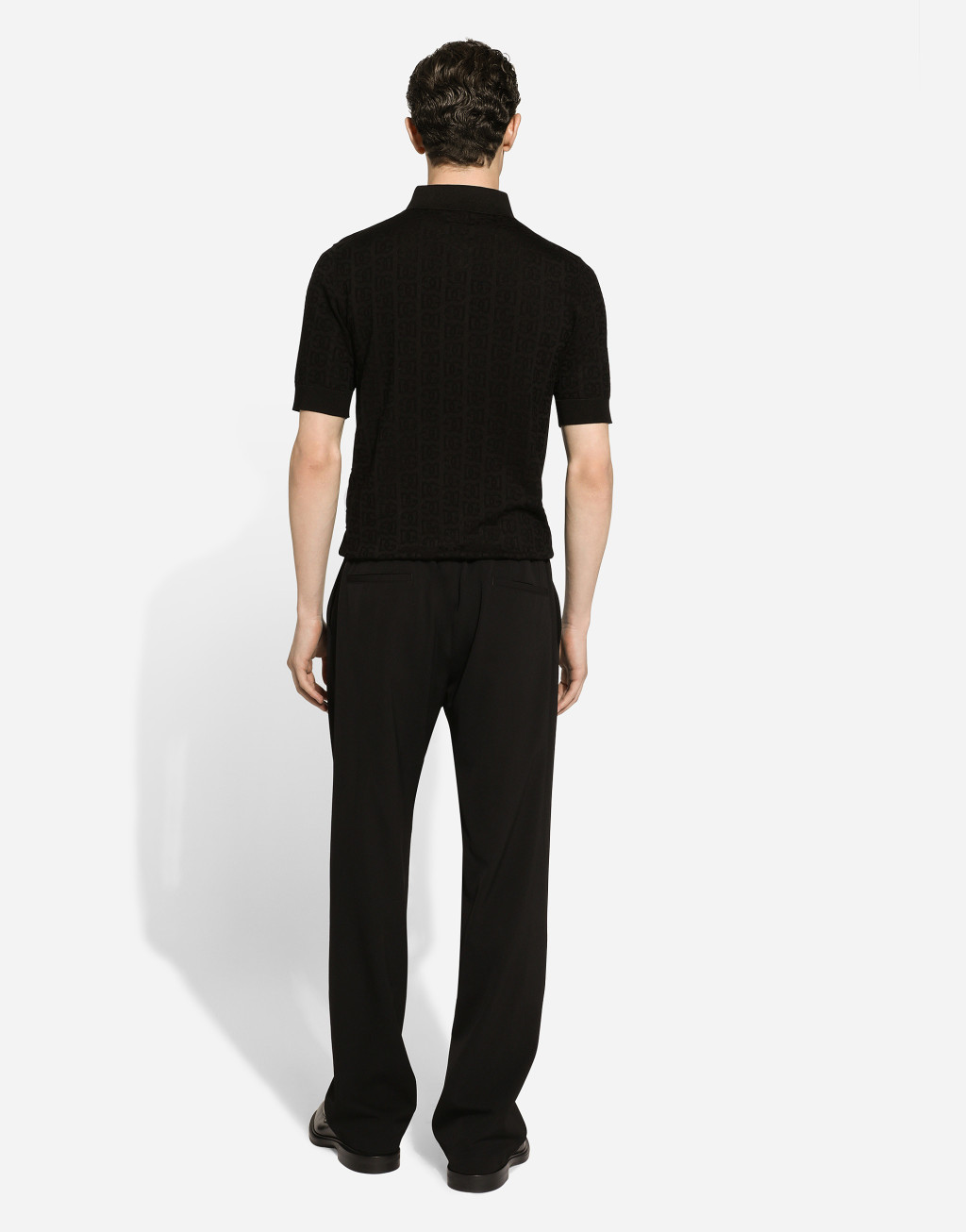 DG 徽标提花真丝 Polo 衫3