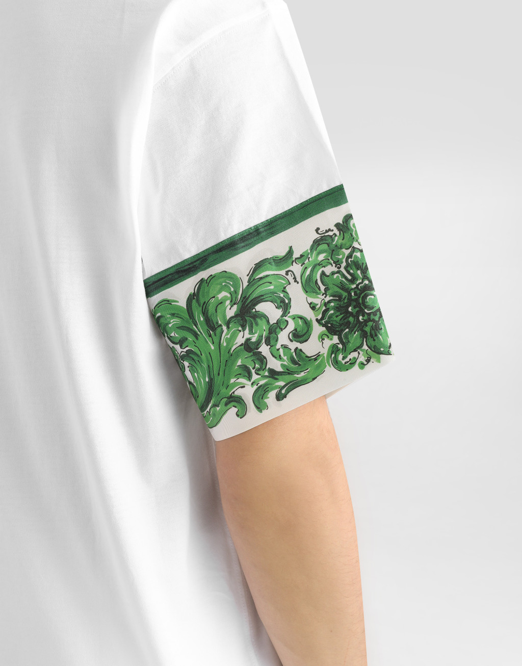 马约利卡印花小口袋棉质 T 恤5